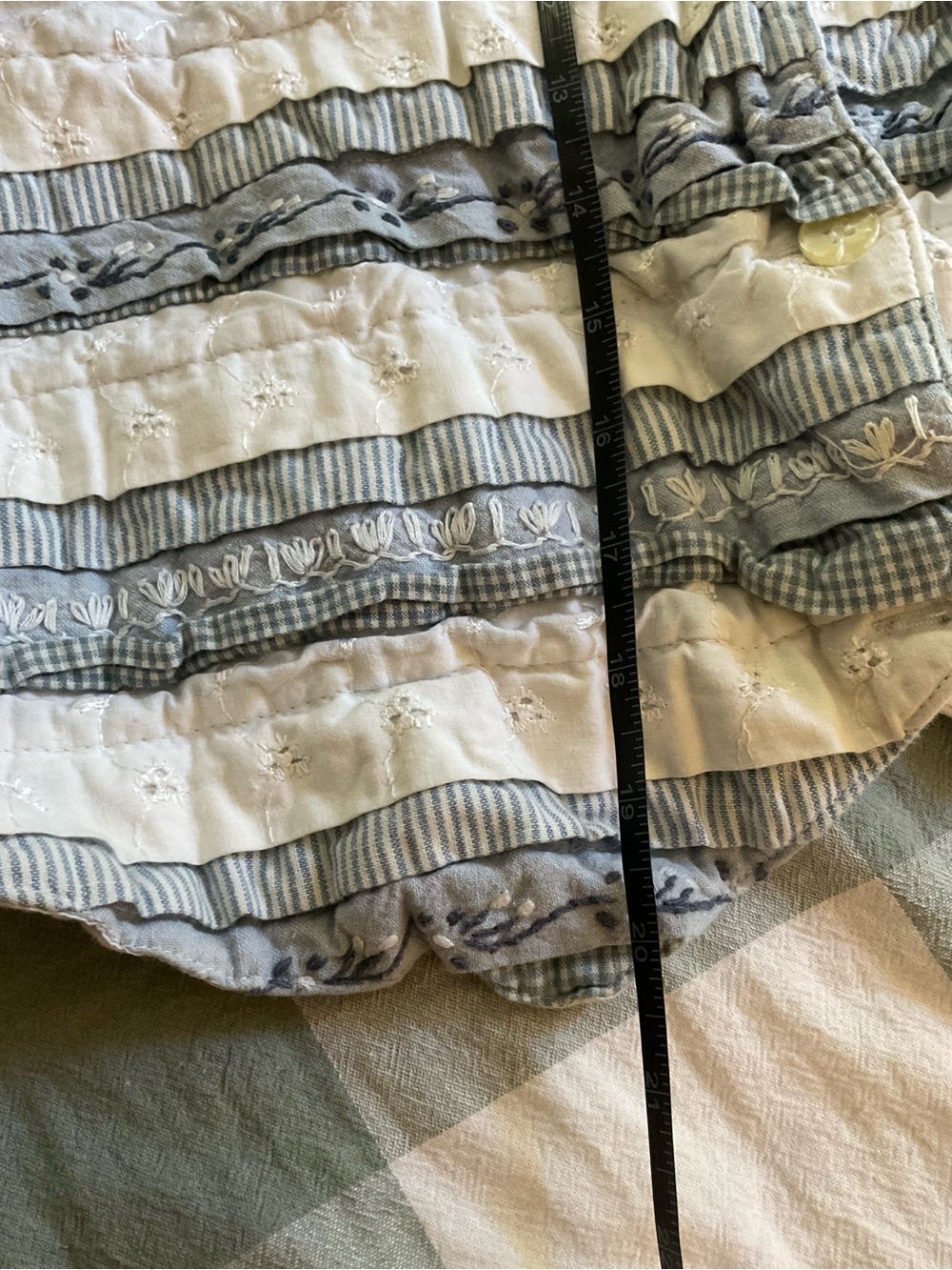 Tantrums 100% Cotton Blue and White Striped Sleeveless Button Vest - Picture 7 of 8